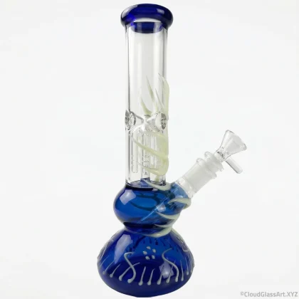 Luminous Blue Vine Glass Bong