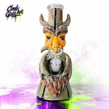 9.8" Demon Owl Glass Bong©CloudGlassArt