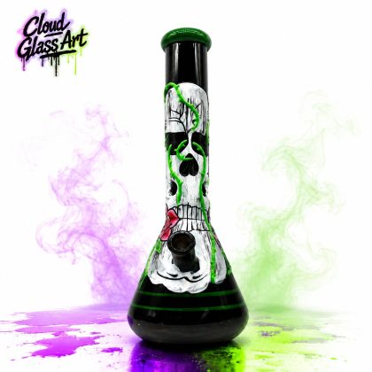 Luminous Skull Glass Bong ©CloudGlassArt