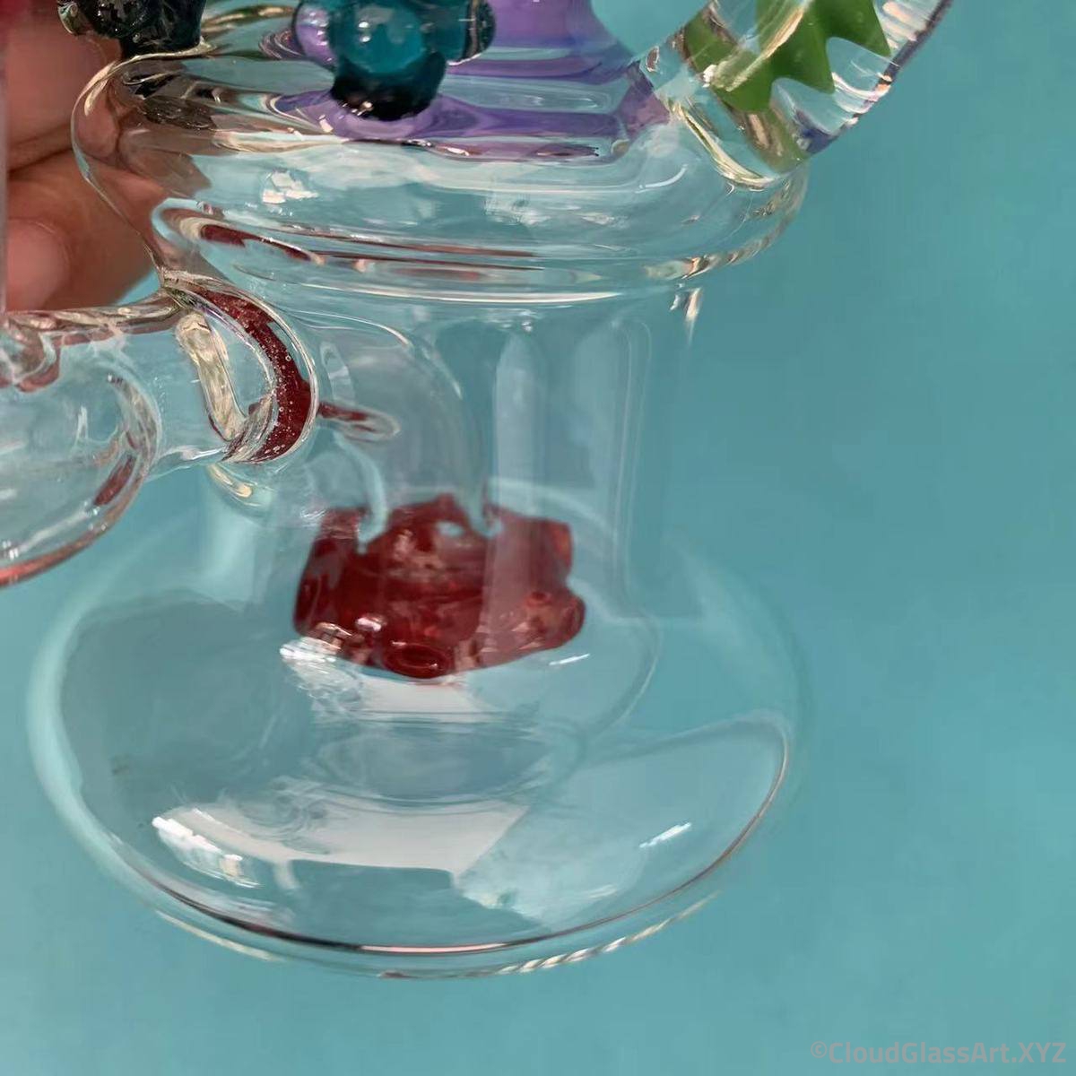7.8" Purple Ball Thorn Glass Bong - Image 6