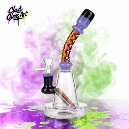 7.87″ Wig Wag White&Orange Glass Bong