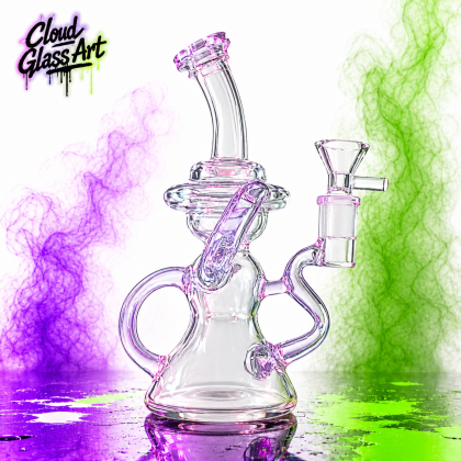7″ Purple Recycler Glass Dab Rig