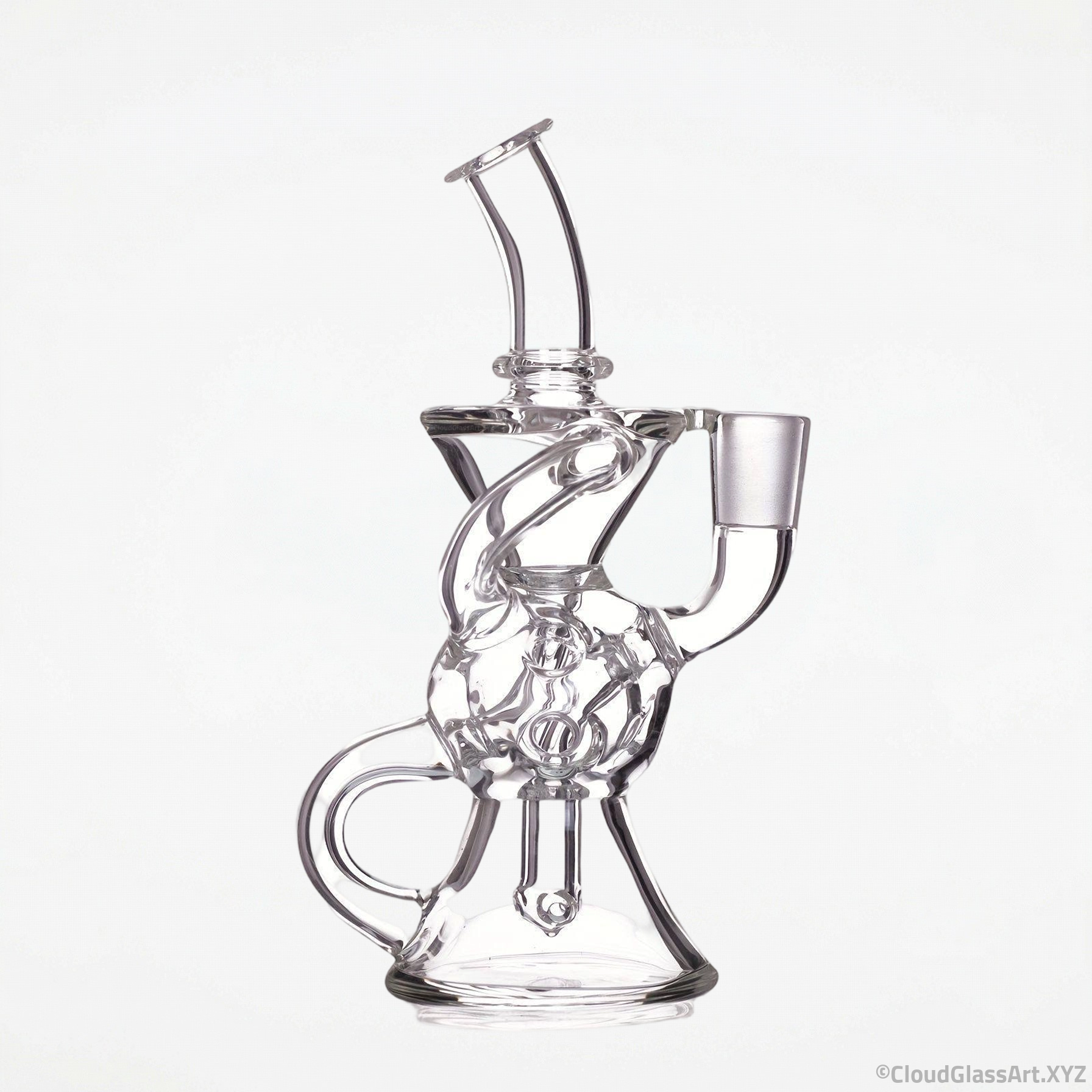 5.9″ Up-Down Loop Recycler Glass Bong